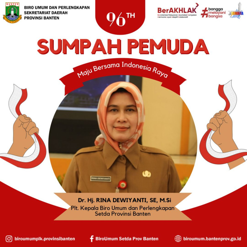 Selamat memperingati Hari Sumpah Pemuda ke-96. Maju Bersama Indonesia Raya!