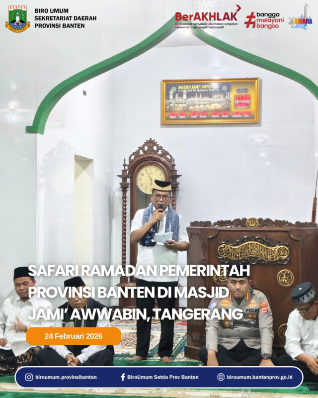 Safari Ramadhan Pemerintah Provinsi Banten Tahun 2026 di Masjid Jami' Awwabin Tangerang
