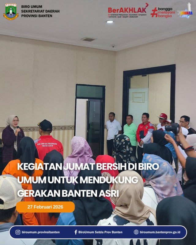 Kegiatan Jumat Bersih di Biro Umum Untuk Mendukung Gerakan Banten Asri