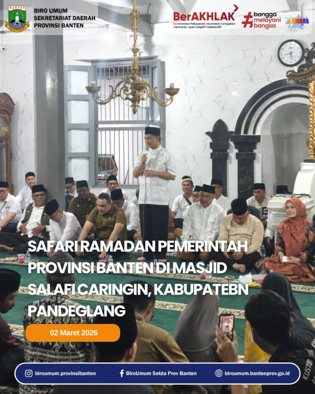 Safari Ramadhan Pemerintah Provinsi Banten Tahun 2026 di Masjid Salafi Caringin Kabupaten Pandeglang