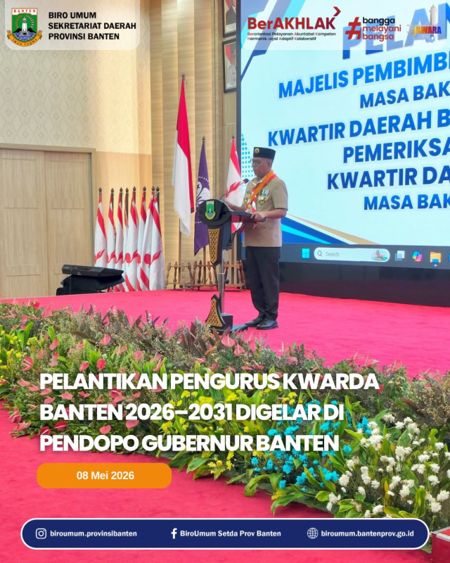 Pelantikan Pengurus Kwarda Banten 2026 - 2031 di Gelar di Pendopo Gubernur Banten
